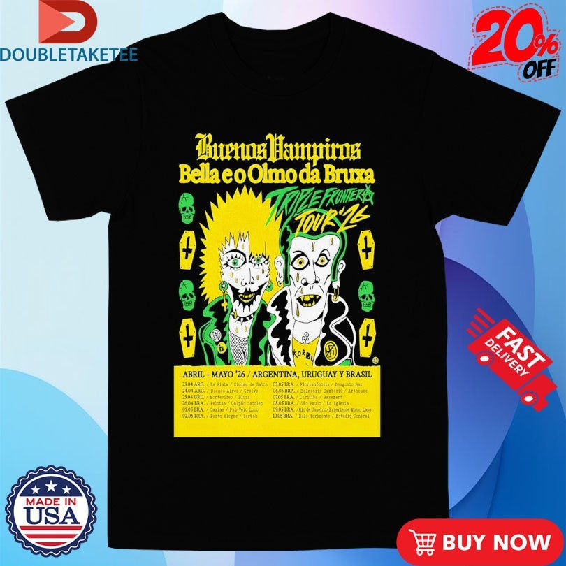 Official Buenos Vampiros Argentina, Uruguay And Brasil April-May 2026 Tour Shirts