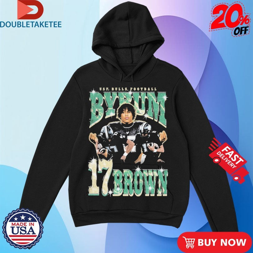Official Byrum Brown South Florida Bulls USF Bulls Football Player #17 Shirts