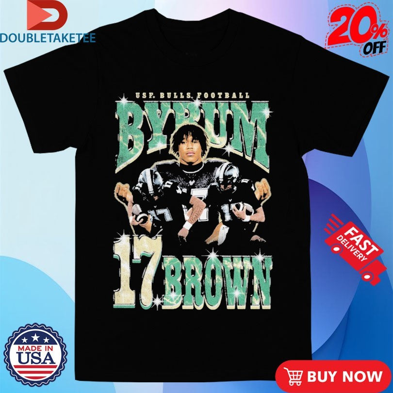 Official Byrum Brown South Florida Bulls USF Bulls Football Player #17 Shirts