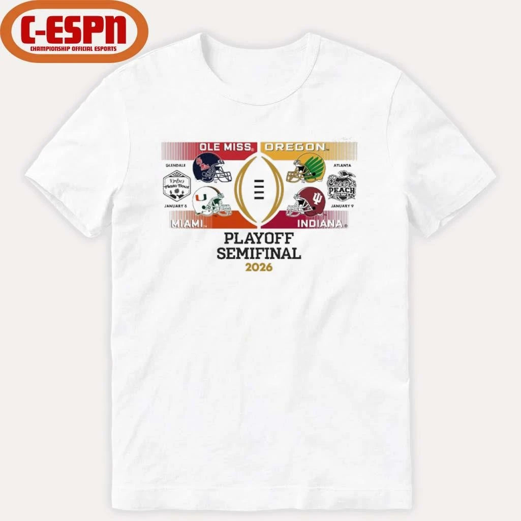 Official CFP Semifinal Four Team Bracket Shirt