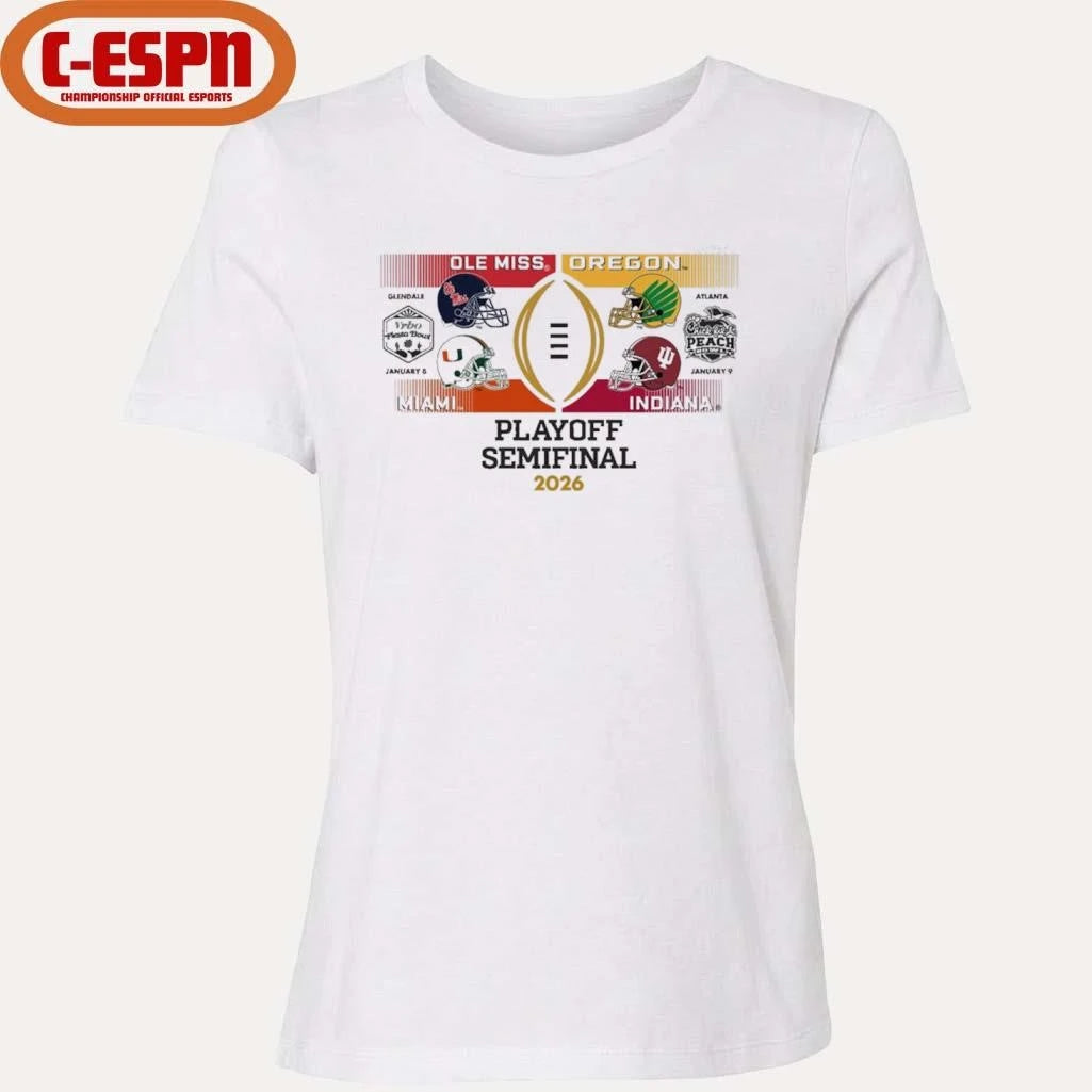 Official CFP Semifinal Four Team Bracket Shirt