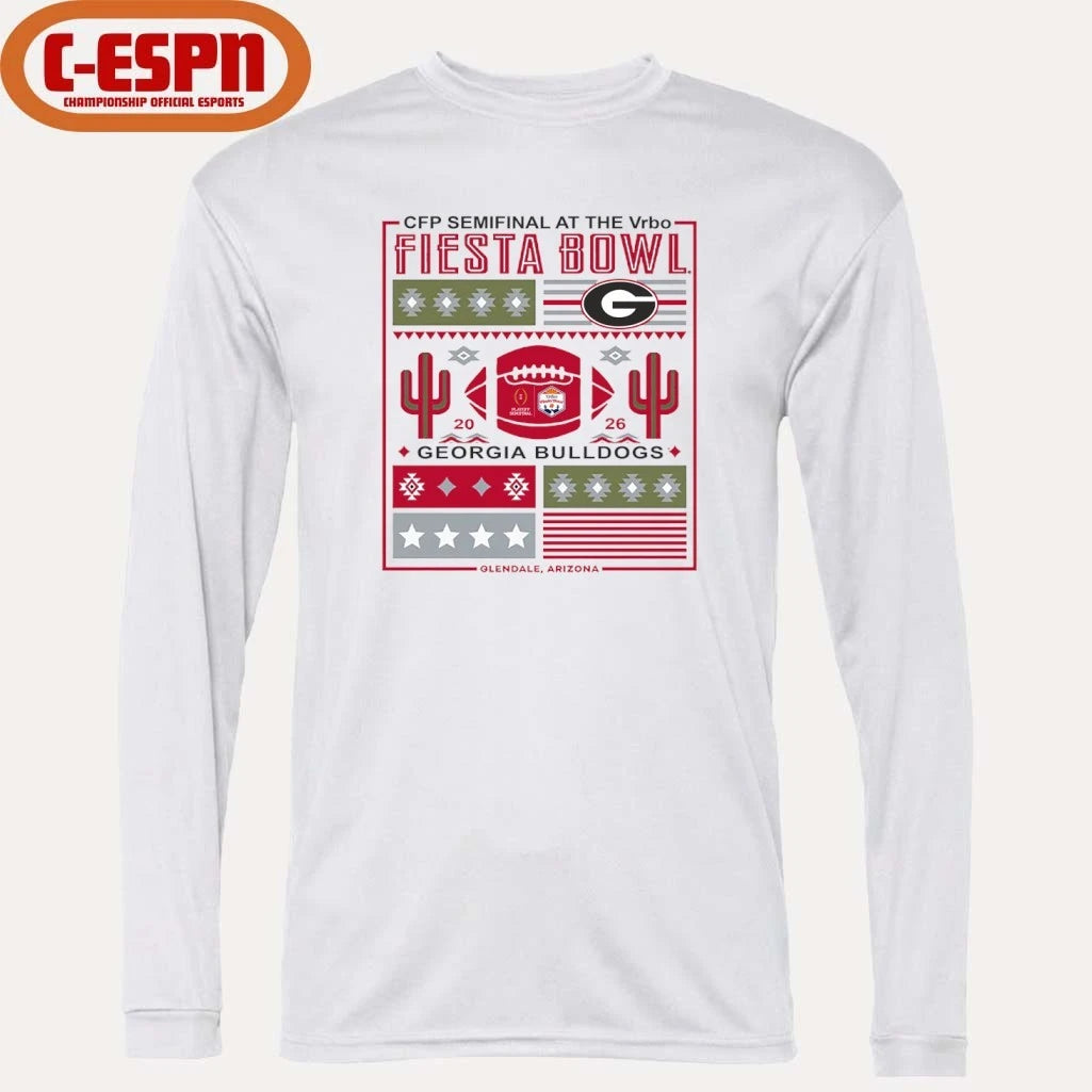 Official CFP Semifinal Vrbo Fiesta Bowl 2026 Georgia Bulldogs Retro Shirt
