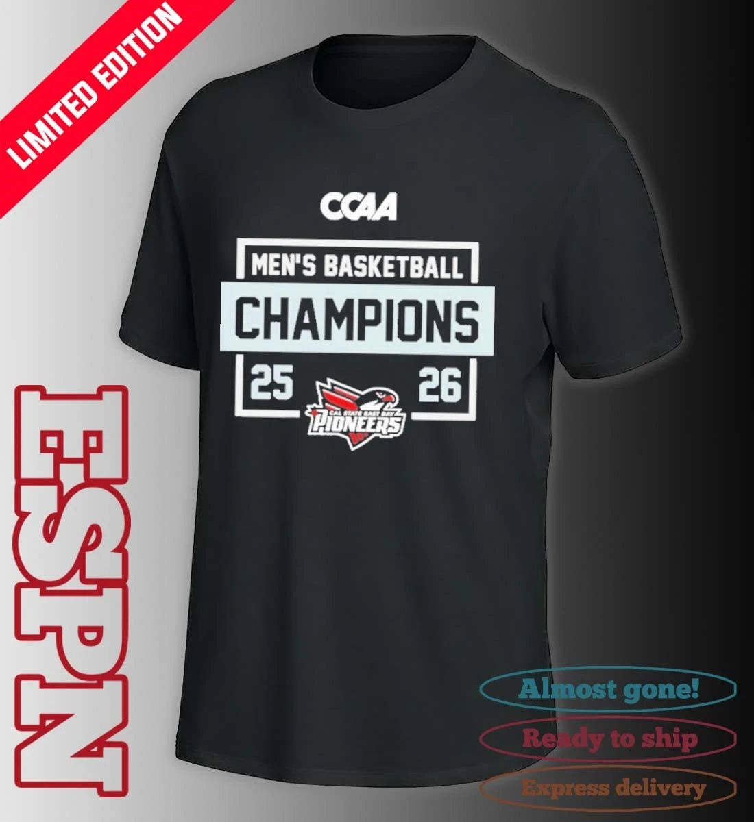 Official Cal State East Bay Pioneers CCAA Men’s Basketball Regular Season Champions Shirt