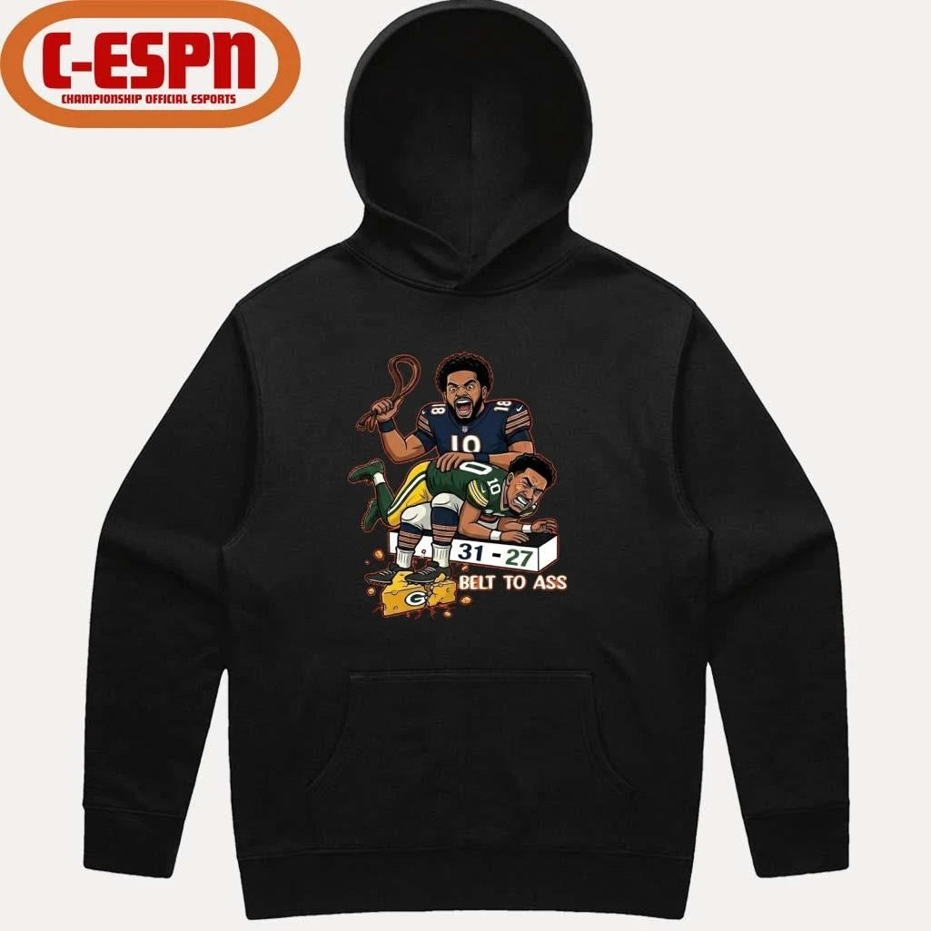 Official Caleb Williams Belt To Ass 31-27 Green Bay Packers T-Shirt