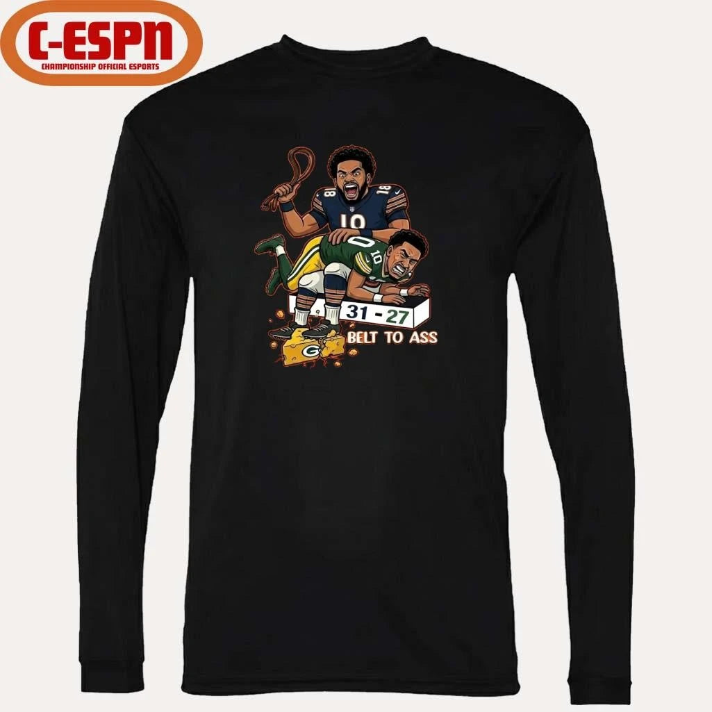 Official Caleb Williams Belt To Ass 31-27 Green Bay Packers T-Shirt