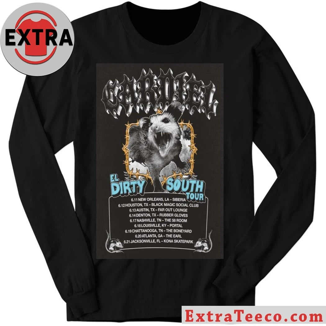 Official Cardiel EL Dirty South Tour 2026 Poster Shirt