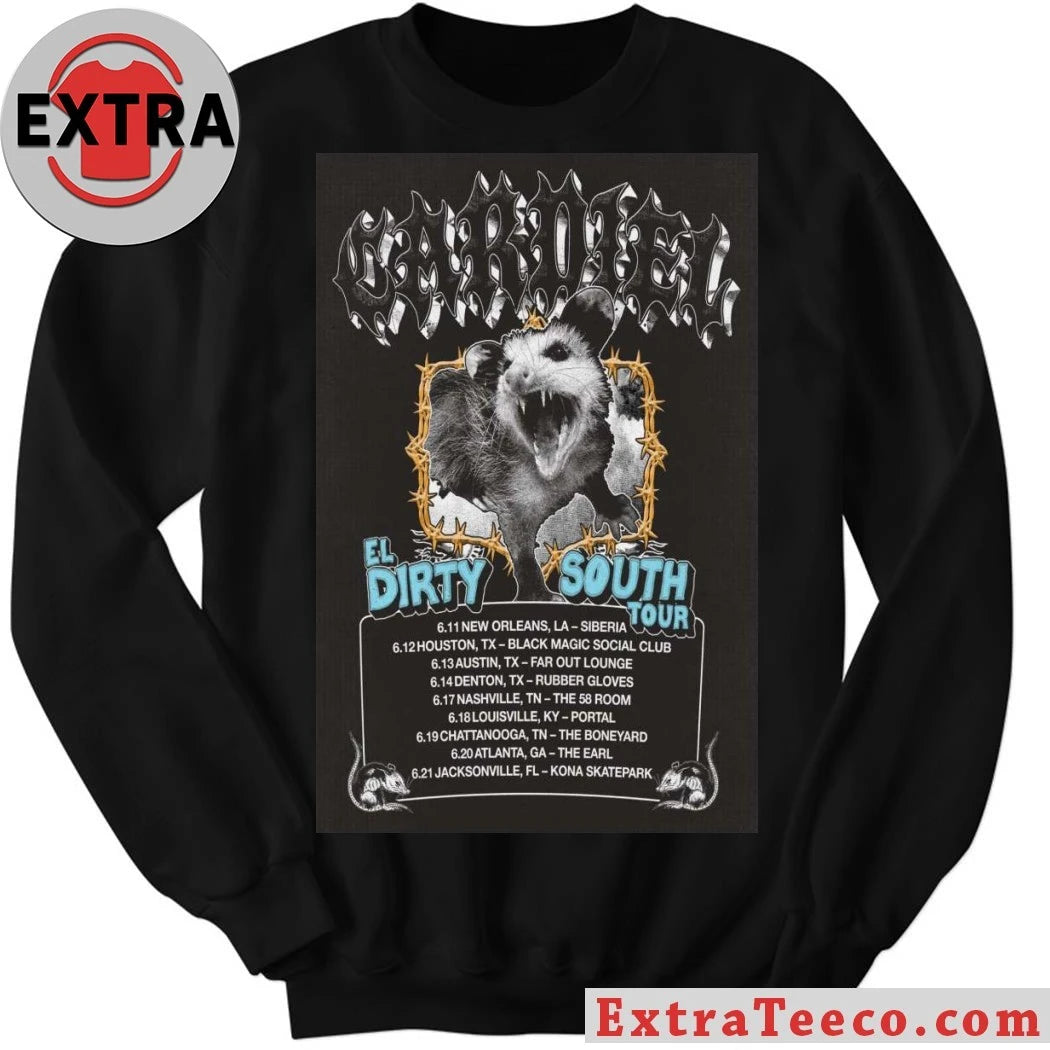Official Cardiel EL Dirty South Tour 2026 Poster Shirt