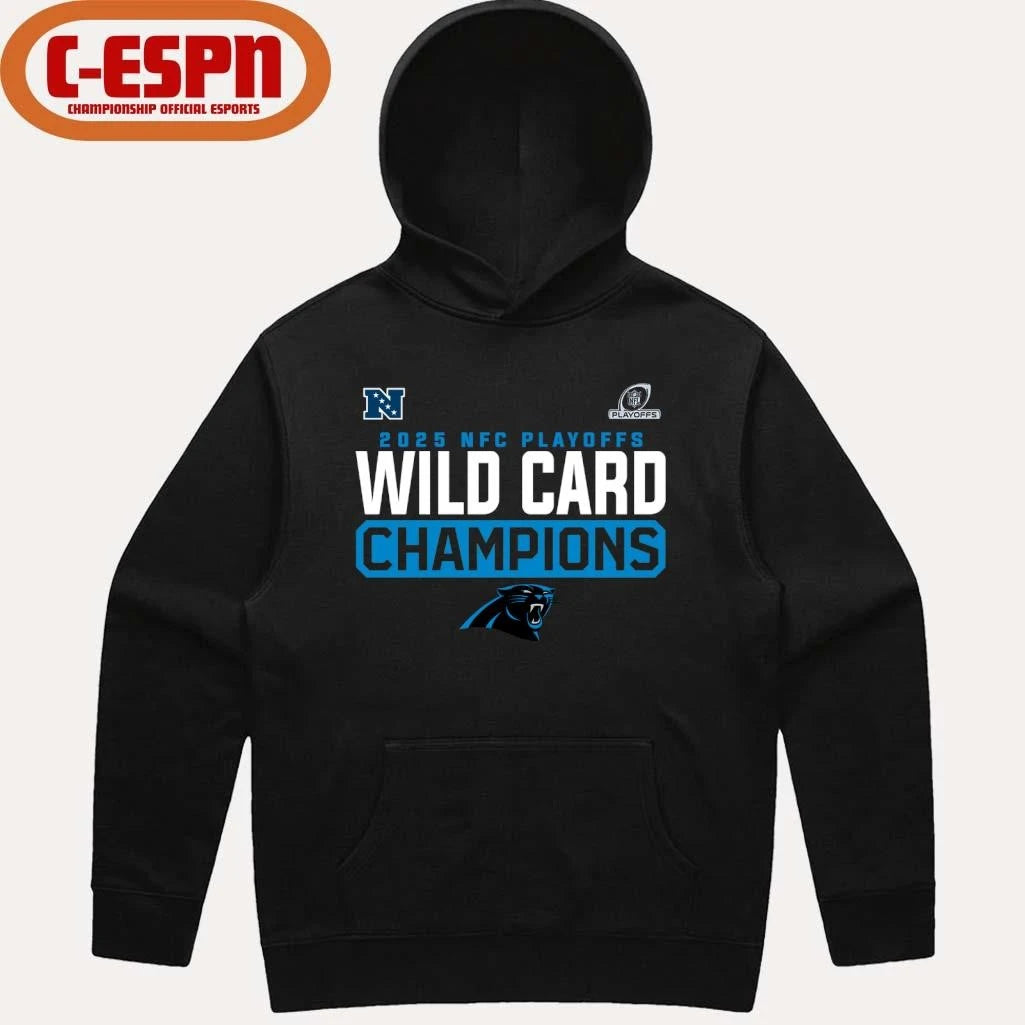 Official Carolina Panthers 2025-26 NFC Wild Card Playoffs Champions Shirt