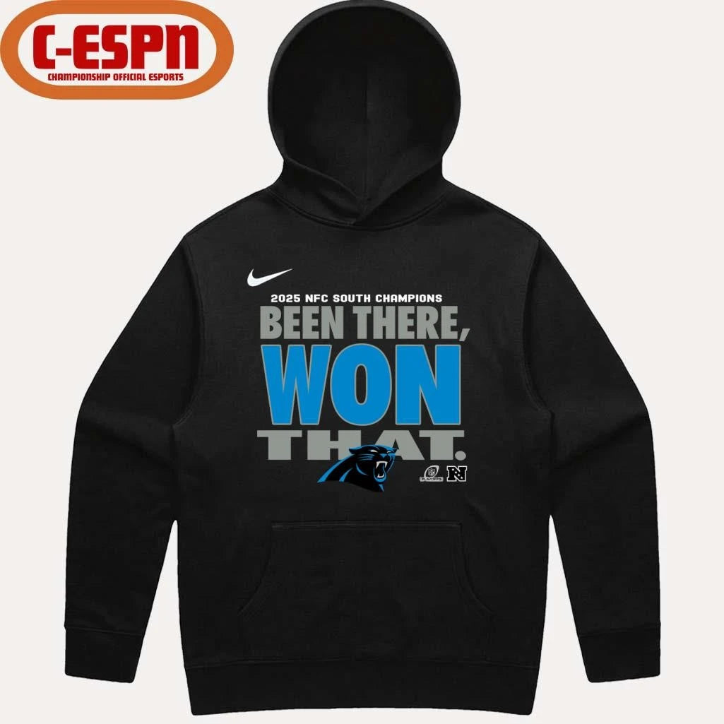Official Carolina Panthers 2025 NFC South Division Champions Locker Room T-shirt