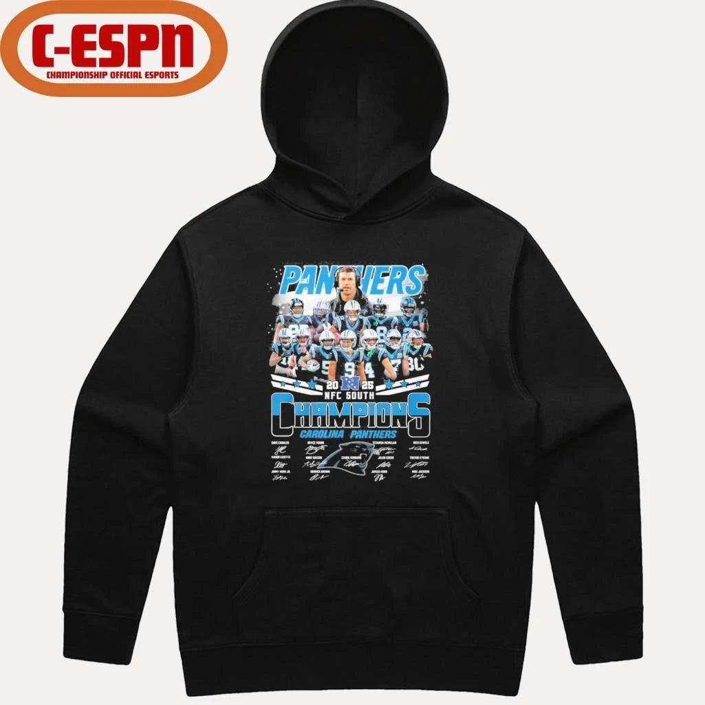 Official Carolina Panthers Team NFC South Champions 2025 T-Shirt