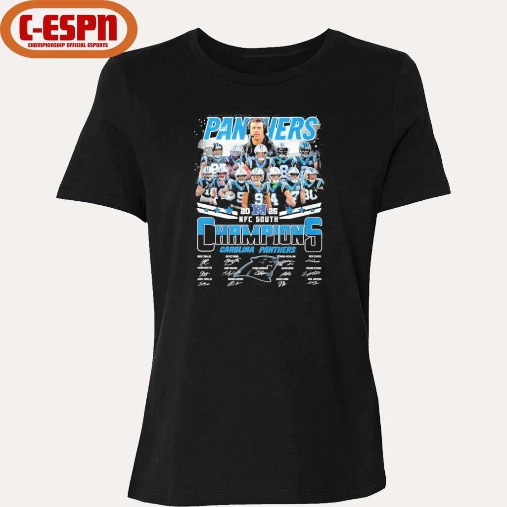 Official Carolina Panthers Team NFC South Champions 2025 T-Shirt