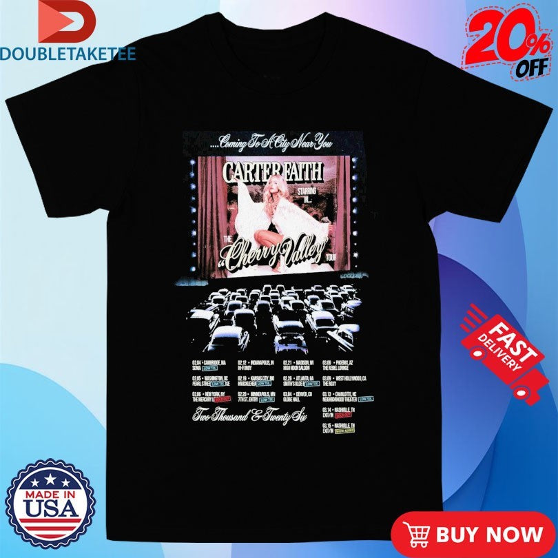 Official Carter Faith The Cherry Valley Tour 2026 Dates Shirts