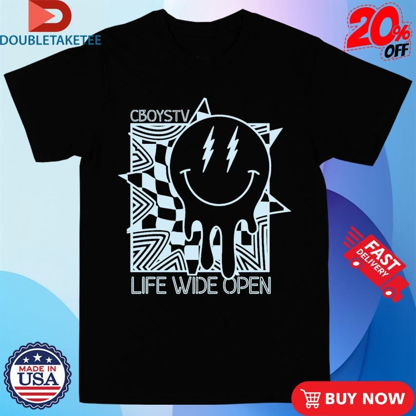 Official CboysTV Life Wide Open Sun Chaser Smiley Shirts