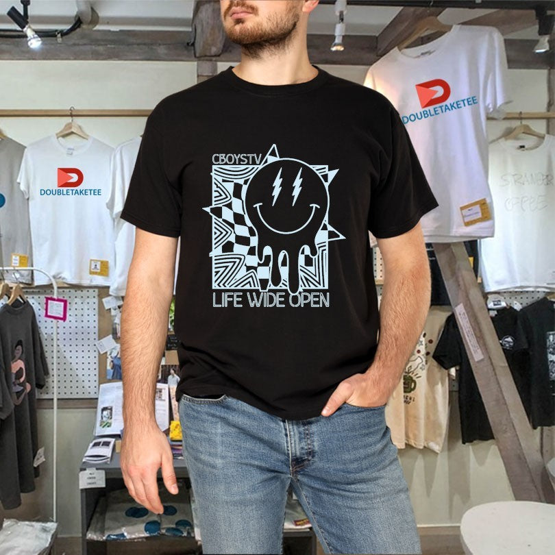 Official CboysTV Life Wide Open Sun Chaser Smiley Shirts