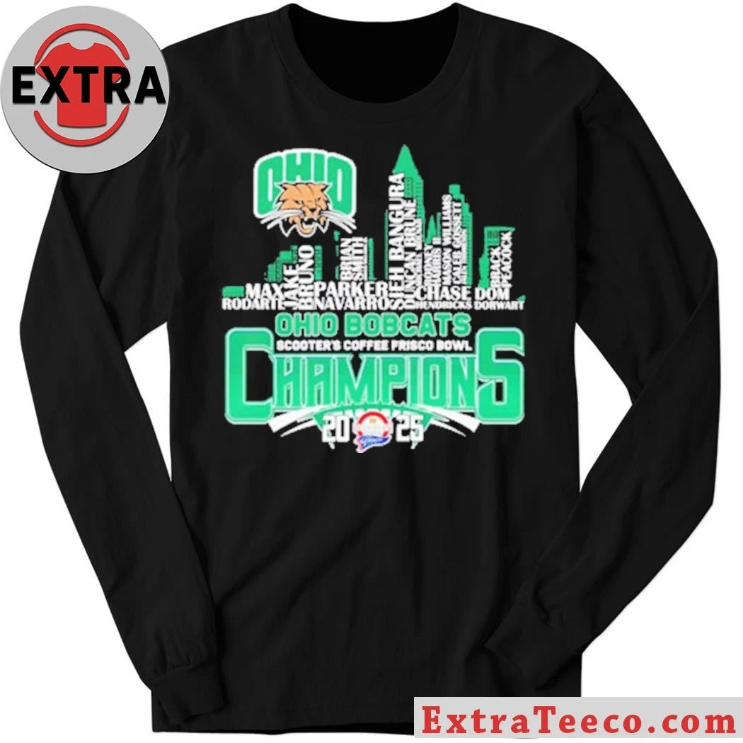 Official Celebrating the Ohio Bobcats’ victory at the 2025 Scooter’s Coffee Frisco Bowl Shirt