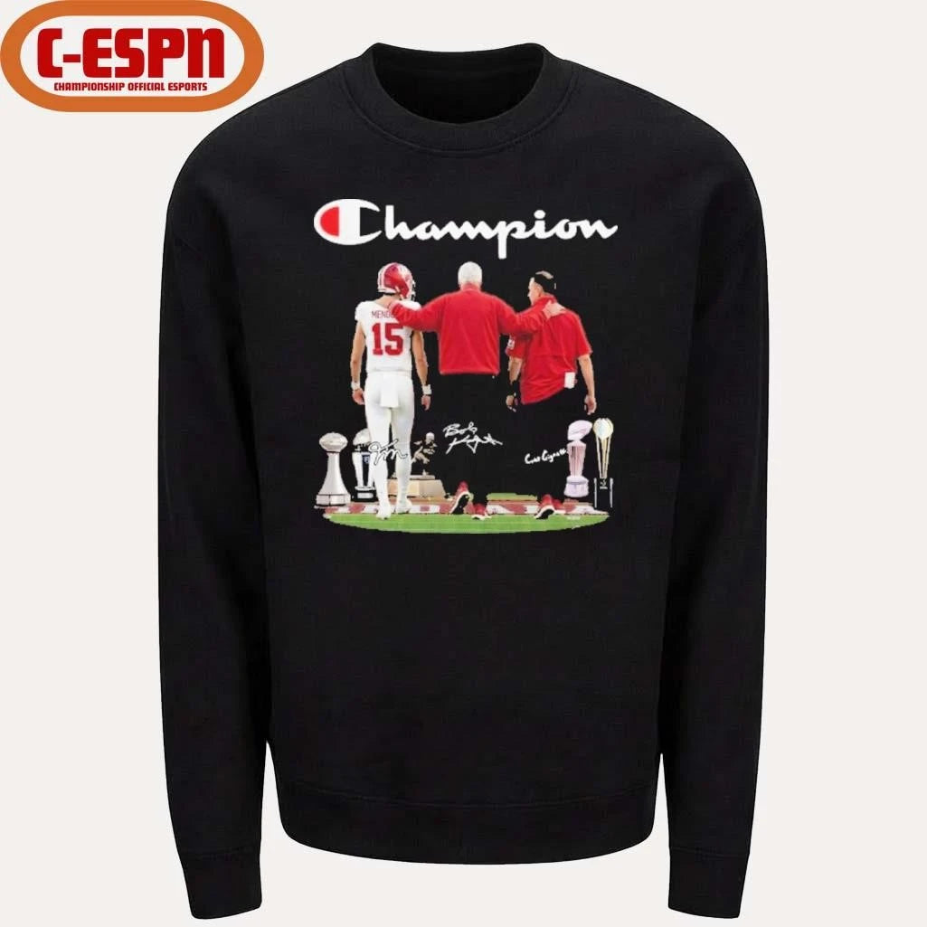 Official Champion Fernando Mendoza, Curt Cignetti And Bob Knight Indiana Football Shirt