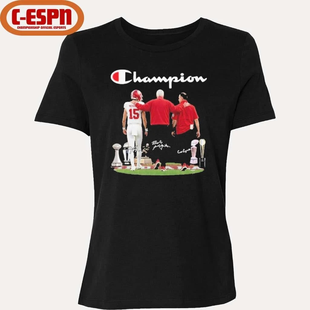 Official Champion Fernando Mendoza, Curt Cignetti And Bob Knight Indiana Football Shirt