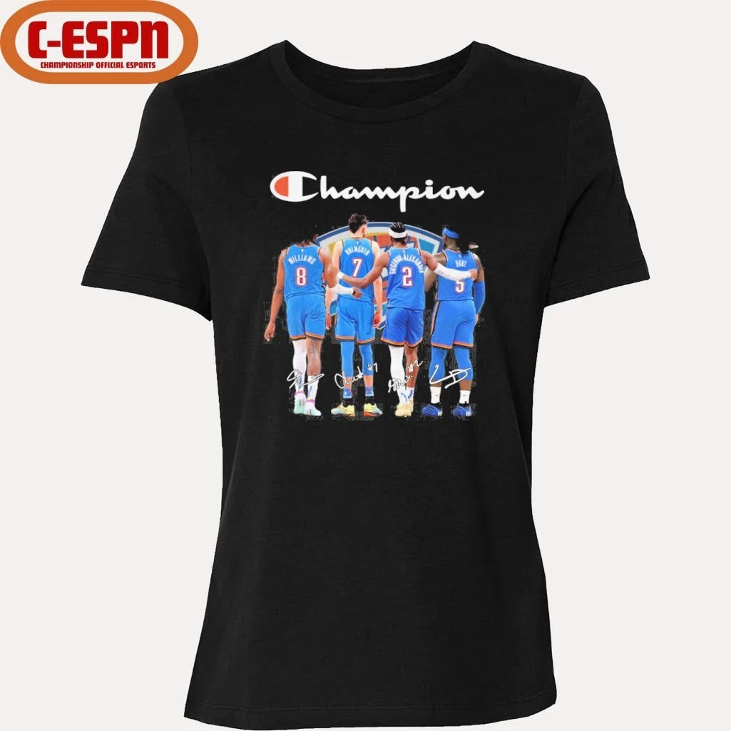 Official Champion OKC Thunder Williams, Holmgren, Gilgeous-Alexander And Dort Shirt