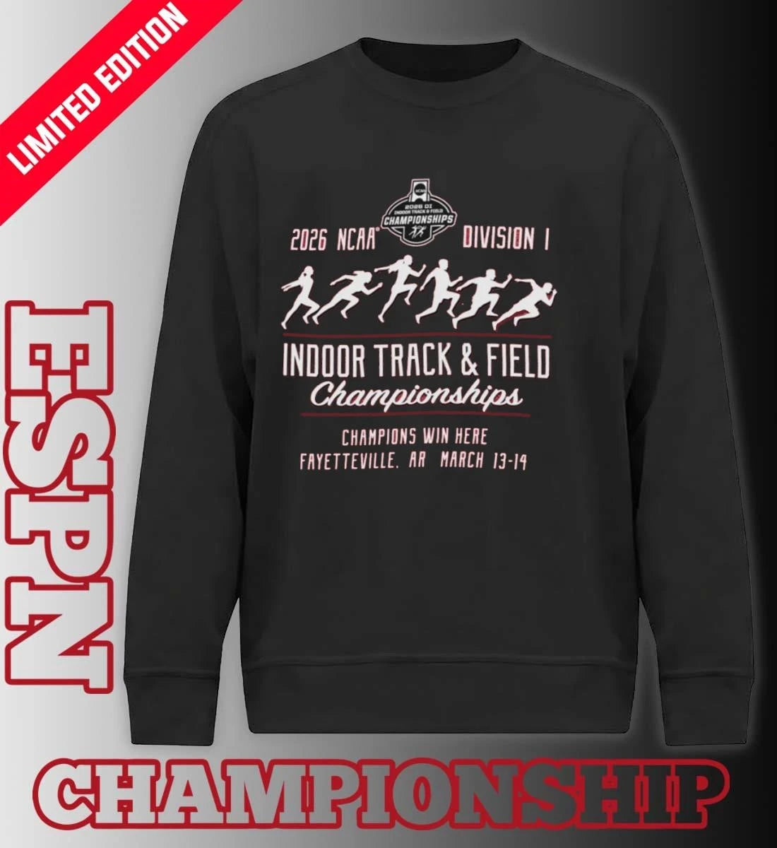 Official Champions Win Here 2026 NCAA DI Indoor Track &amp; Field Championship Shirt