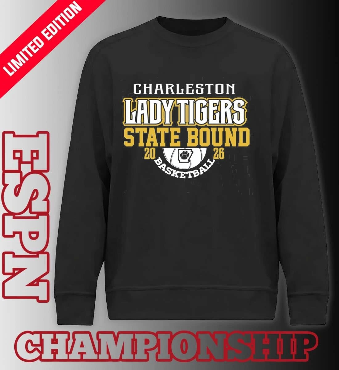 Official Charleston Lady Tigers 2026 State Bound Basketball Shirt