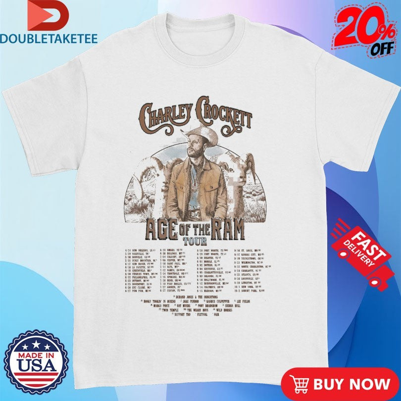 Official Charley Crockett Age Of The Ram Tour 2026 Dates Shirts