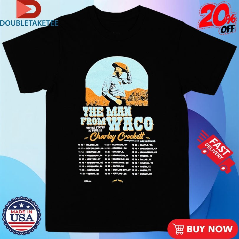 Official Charley Crockett The Man From Waco US Tour 2022 Dates Shirts