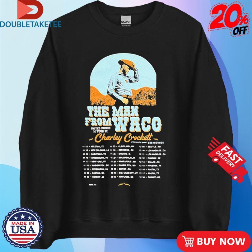 Official Charley Crockett The Man From Waco US Tour 2022 Dates Shirts