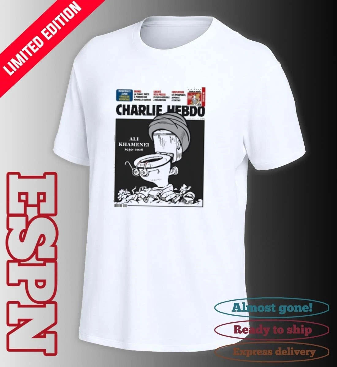 Official Charlie Hebdo Ali Khamenei Cover 2026 Shirt