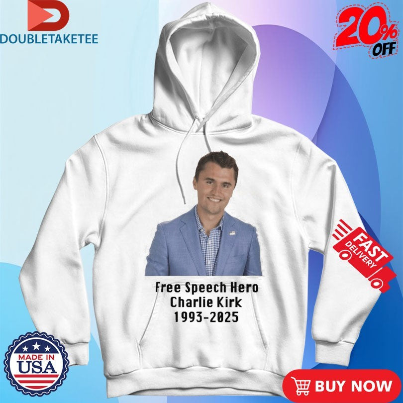 Official Charlie Kirk Free Speech Hero 1993 2025 Shirts