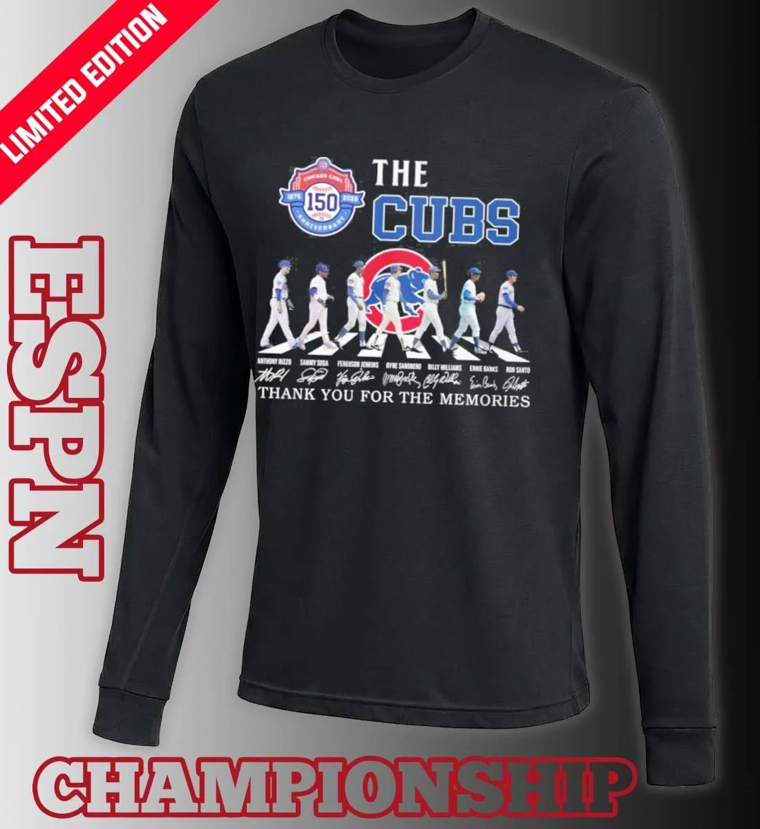 Official Chicago Cubs Abbey Road 150th Anniversary 1876-2026 Shirt