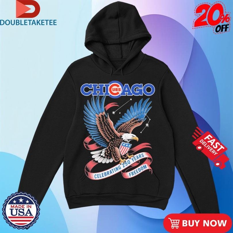 Chicago Cubs Celebrating 250 Years Freedom Eagle T-shirts