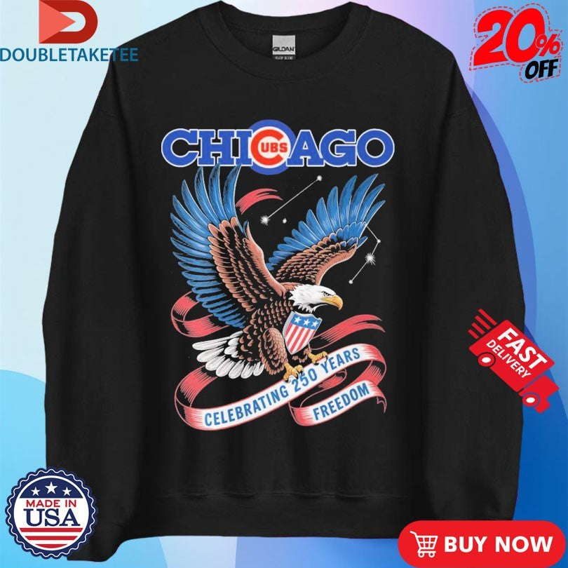 Chicago Cubs Celebrating 250 Years Freedom Eagle T-shirts