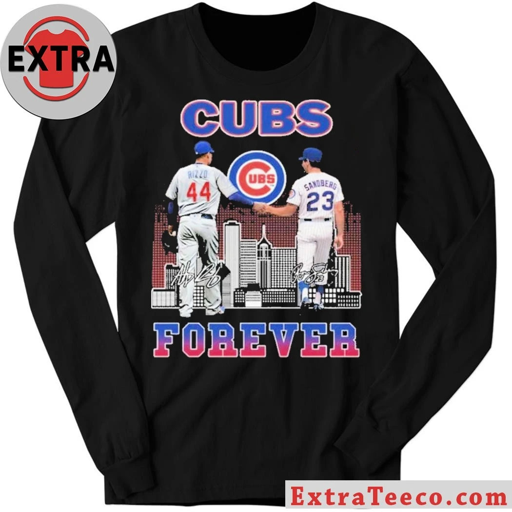 Official Chicago Cubs Ryne Sandberg và Anthony Rizzo Forever Signature And Logo Shirt