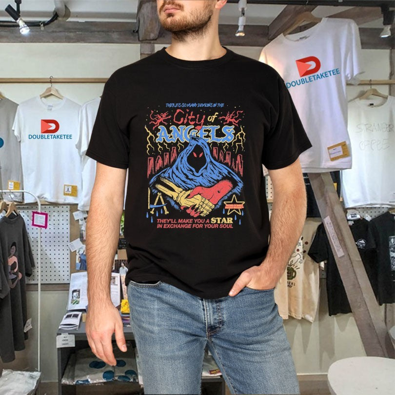 Official City Of Angels There’s So Many Demons In The They’ Make You A Star In Exchange For Your Soul Wizard Of Barge Fantasy Brigade Shirts