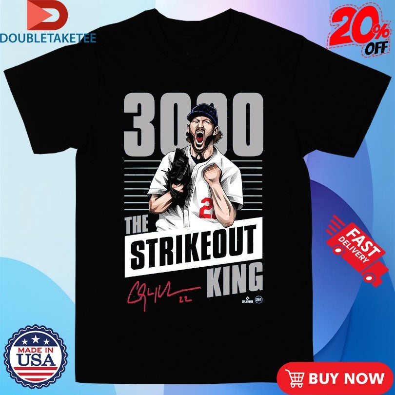 Official Clayton Kershaw 3000 Strikeouts King Kersh Shirts
