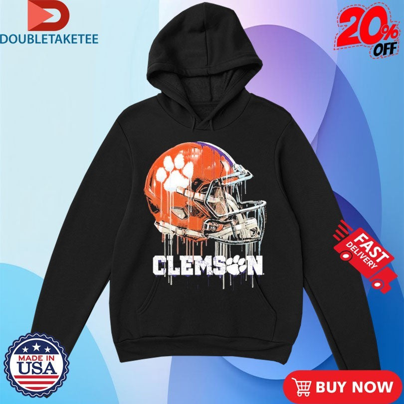 Official Clemson Tigers Dripping Football Helmet Shirts