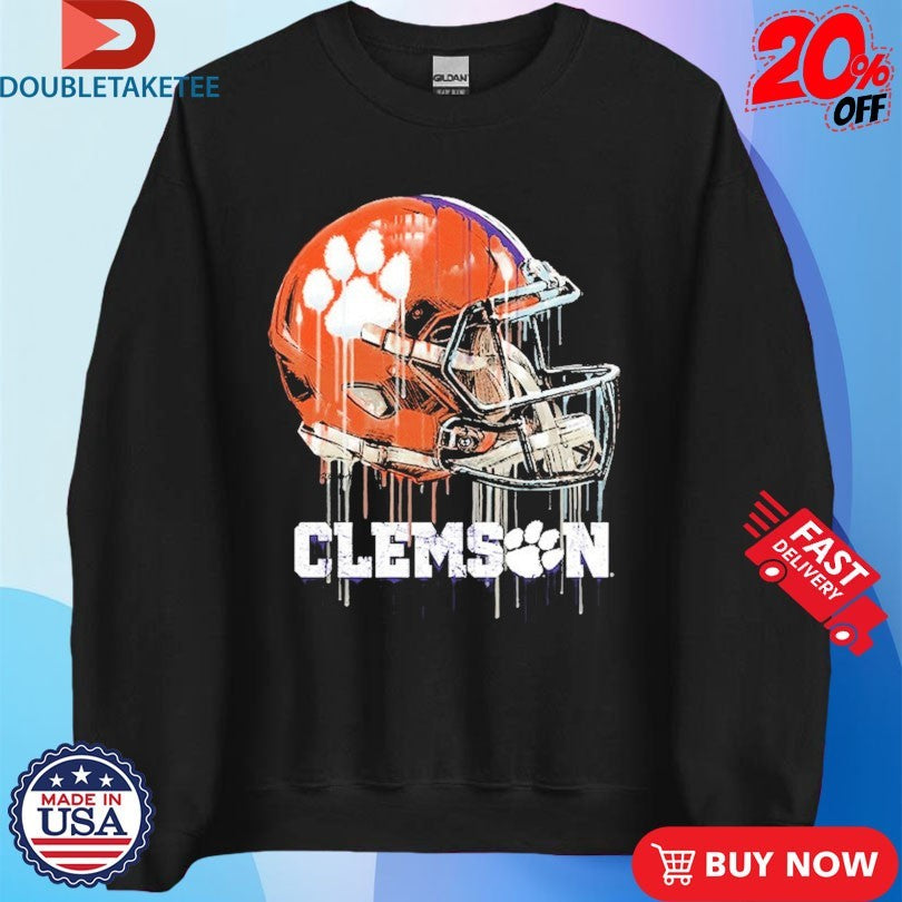 Official Clemson Tigers Dripping Football Helmet Shirts