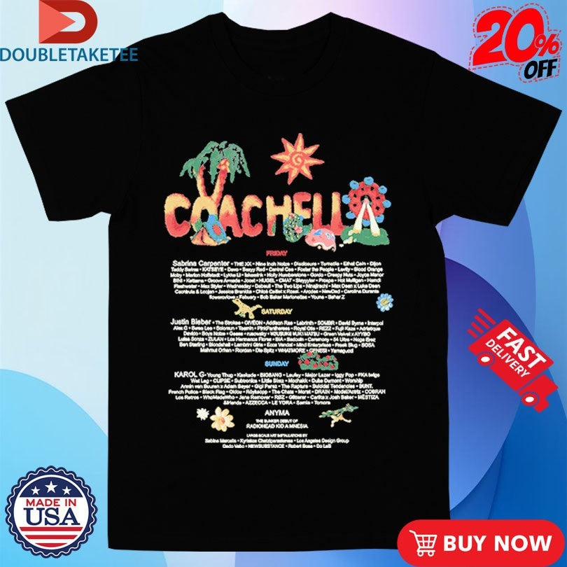 Official Coachella Felt Cute 2026 Lineup Shirts