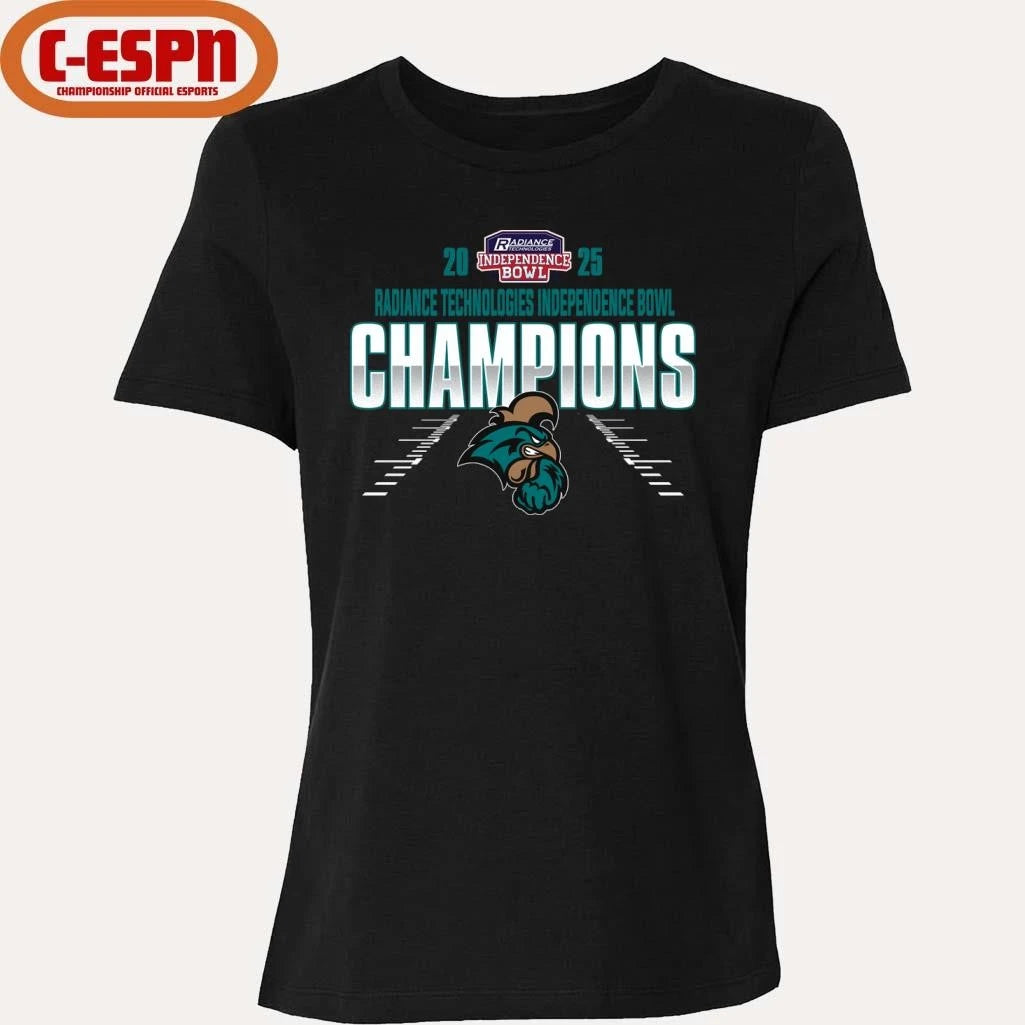Official Coastal Carolina Chanticleers Radiance Technologies Independence Bowl Champions T-Shirt