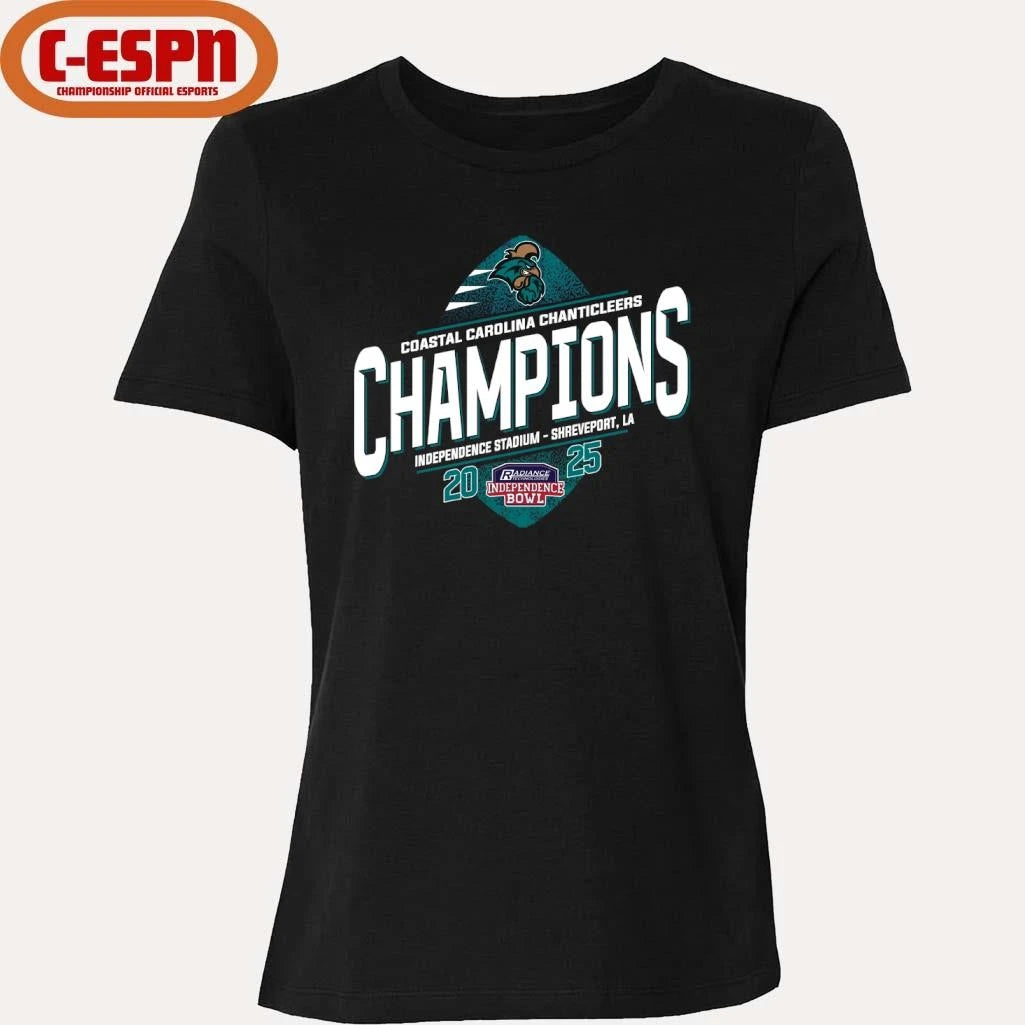 Official Coastal Carolina Football 2025 Independence Bowl Champions T-Shirt