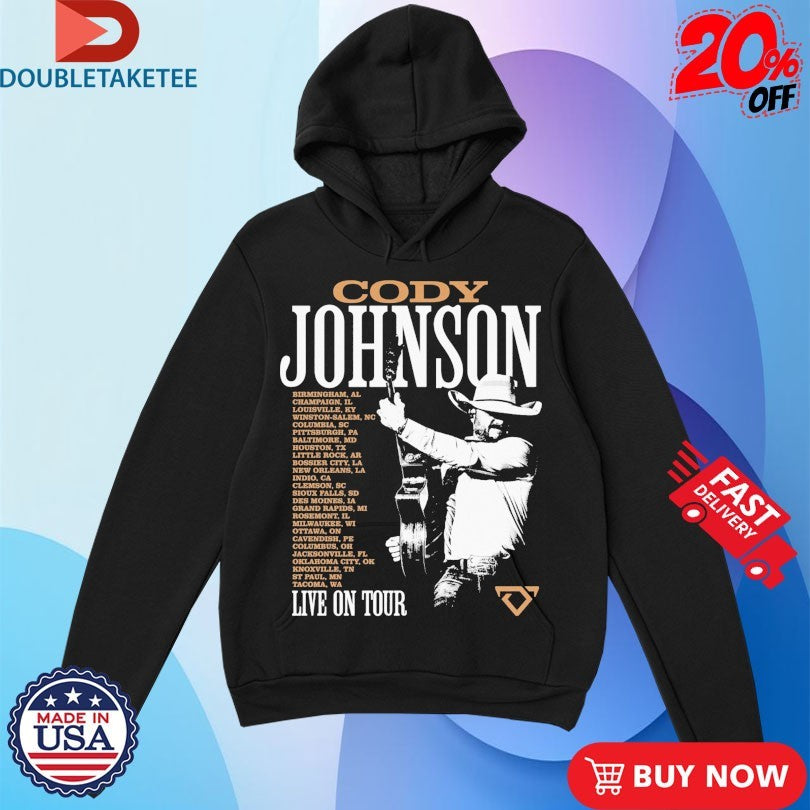 Official Cody Johnson Live On Tour 2026 Dates Photo Guitar Shirts