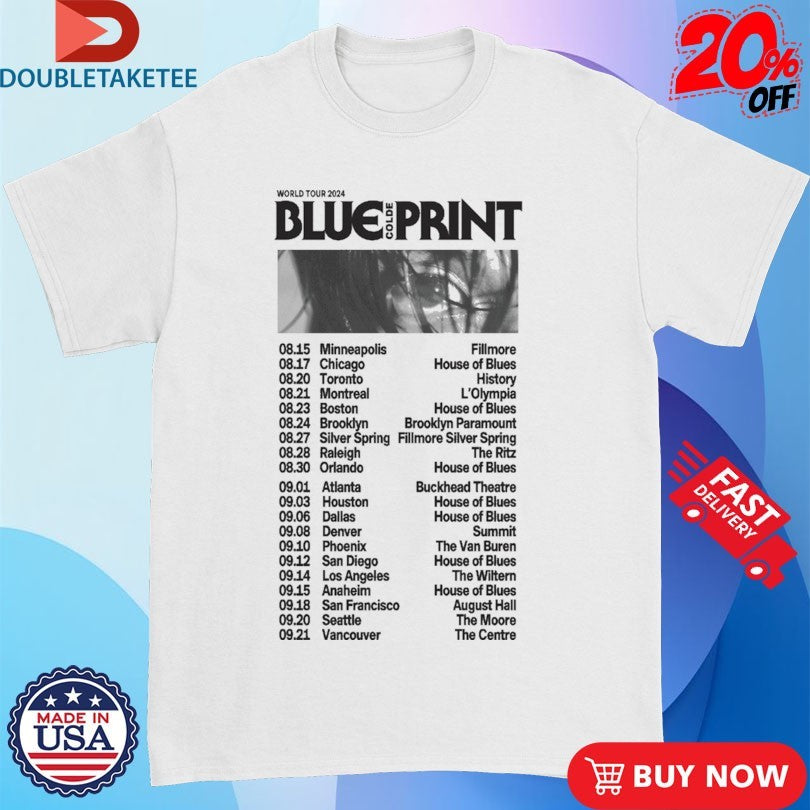 Official Colde Blueprint World Tour 2024 Shirts