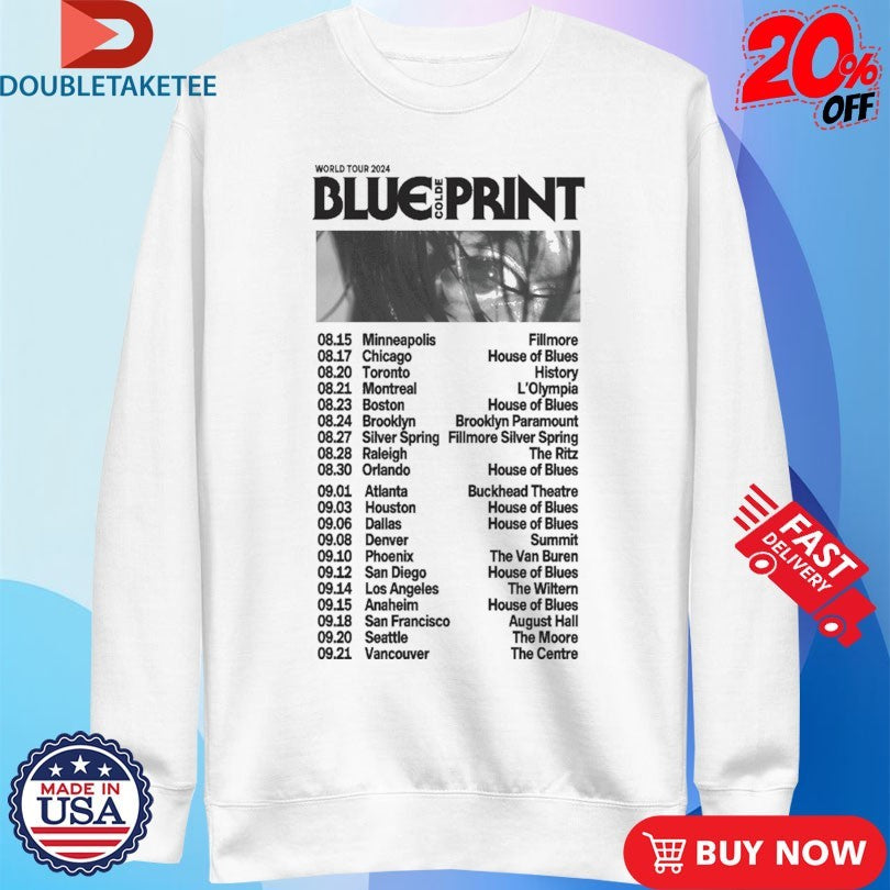 Official Colde Blueprint World Tour 2024 Shirts