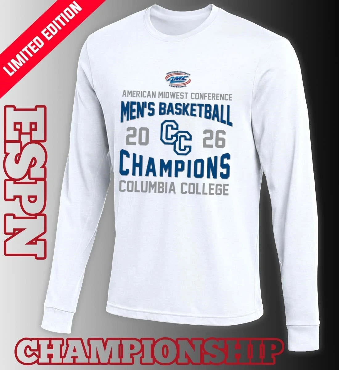 Official Columbia College 2026 AMC Men’s Basketball Champions Shirt