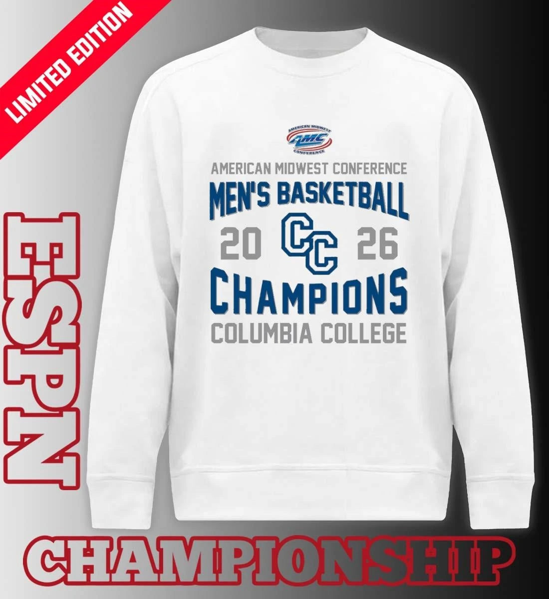 Official Columbia College 2026 AMC Men’s Basketball Champions Shirt