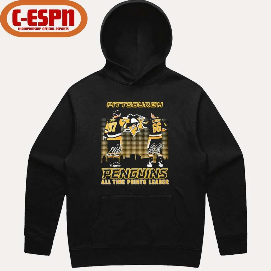 Official Crosby And Lemieux Pittsburgh Penguins All Time Points Leader Shirt