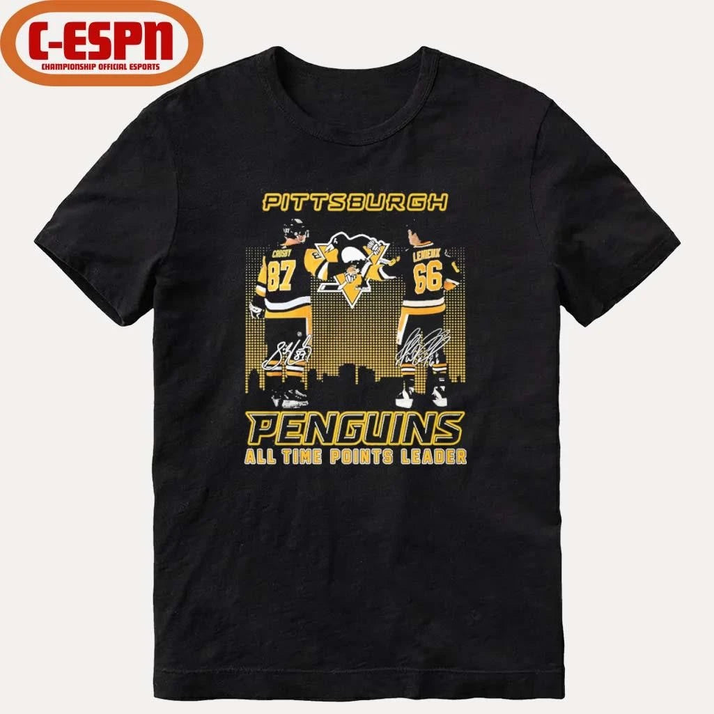 Official Crosby And Lemieux Pittsburgh Penguins All Time Points Leader Shirt
