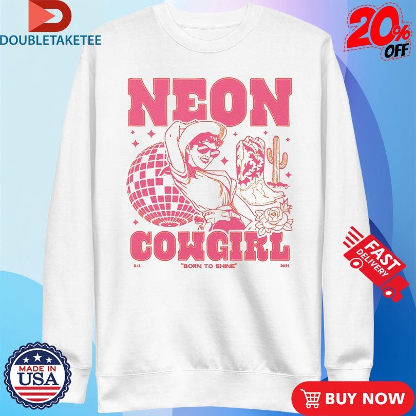 Official Dan And Shay Neon Cowgirl Born To Shine Disco Cactus Boots Shirts
