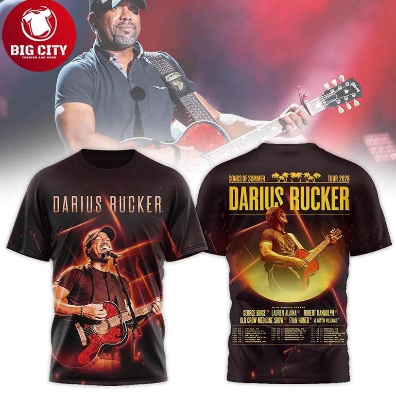 Official Darius Rucker Songs Of Summer Tour 2026 Two Sided Shirt