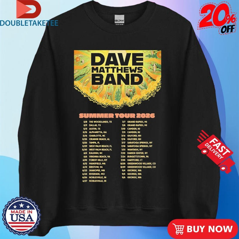 Official Dave Matthews Band Tour 2026 Dates Shirts